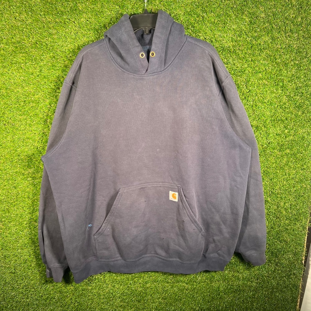 Carhartt Mens 2XL Original Fit Hoodie Navy Blue Heavyweight Workwear Pullover